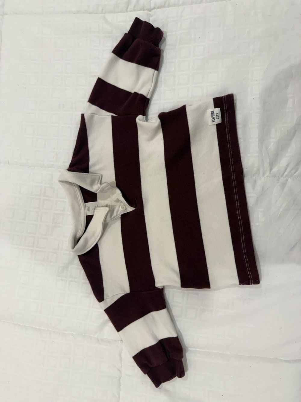 H&M Maroon and White Striped Kids Rugby Shirt